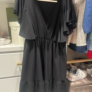 Black Ruffled Tiered Mini Sundress